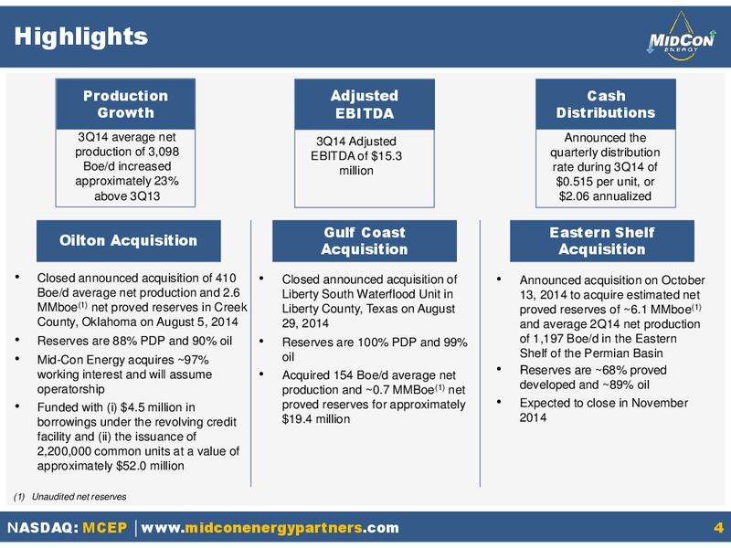 Q3 2014 – Mid-Con Energy Partners Lp – slide 3