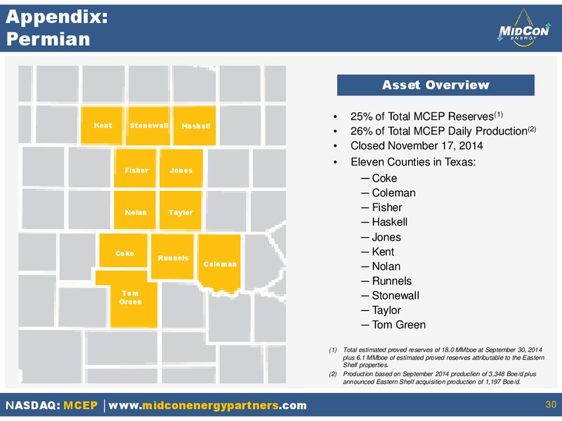 Investor Presentation – Mid-Con Energy Partners Lp – slide 29