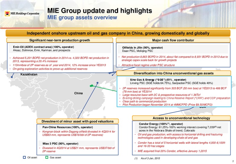 MIE 2014 ANNUAL RESULTS PRESENTATION – Mie Holdings Corp. – slide 4