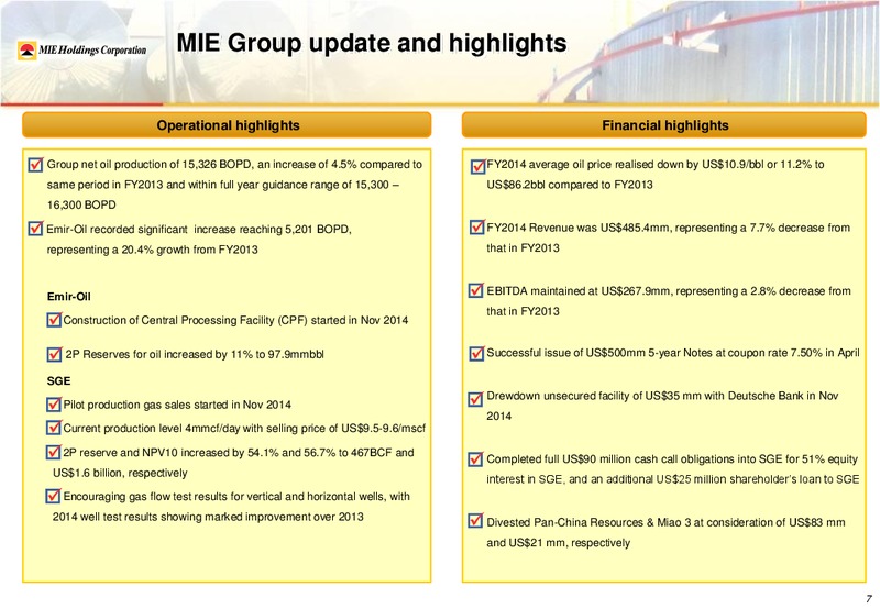 MIE 2014 ANNUAL RESULTS PRESENTATION – Mie Holdings Corp. – slide 10