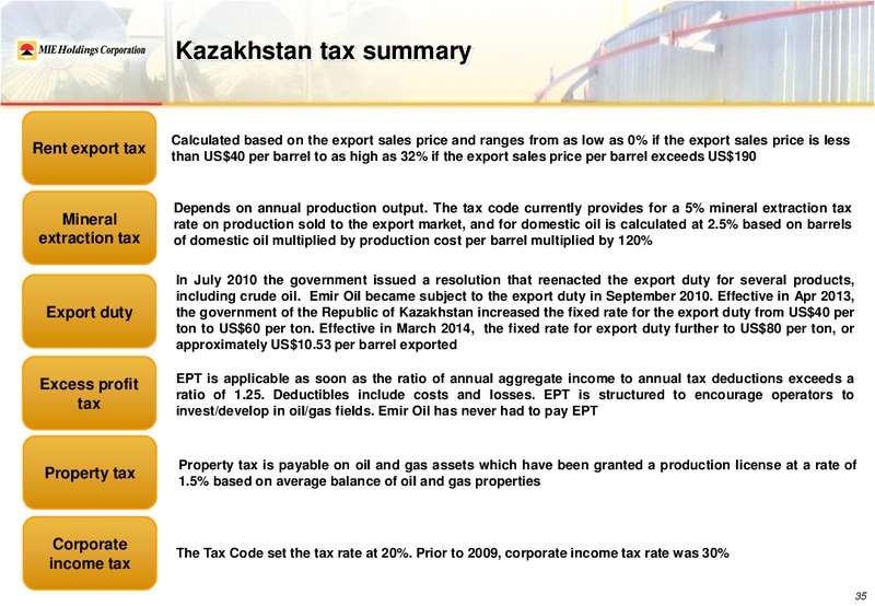 MIE 2014 ANNUAL RESULTS PRESENTATION – Mie Holdings Corp. – slide 41