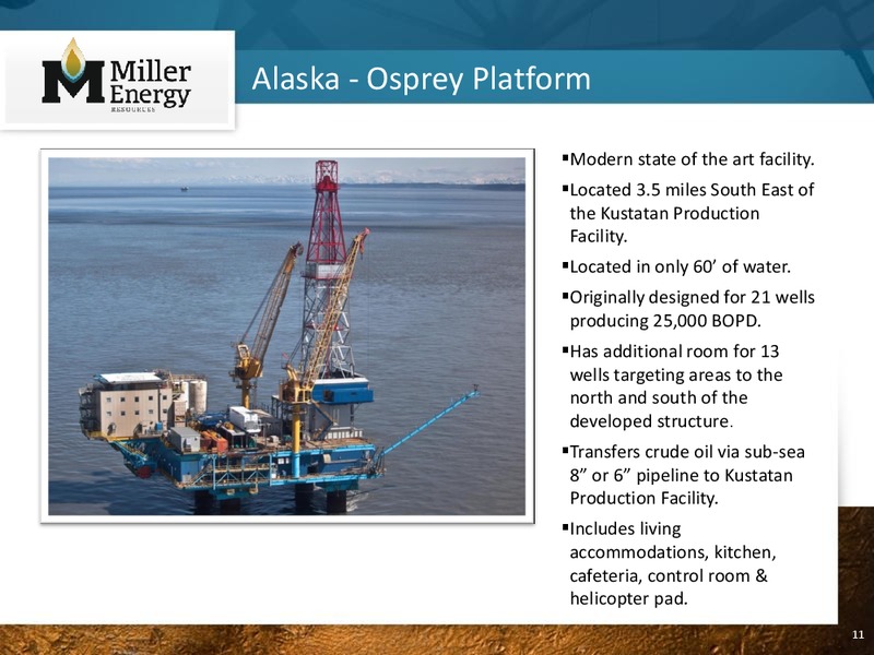 Investor Presentation – Miller Energy Inc – slide 10
