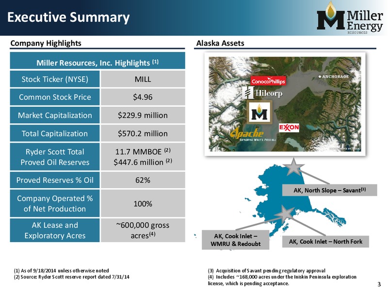 IPAA OGIS San Francisco – Miller Energy Resources, Inc. – slide 2