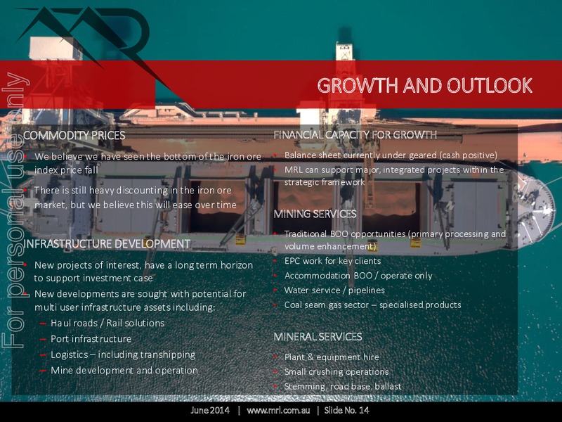 FY2014 FULL YEAR RESULTS – Mineral Resources Inc – slide 14
