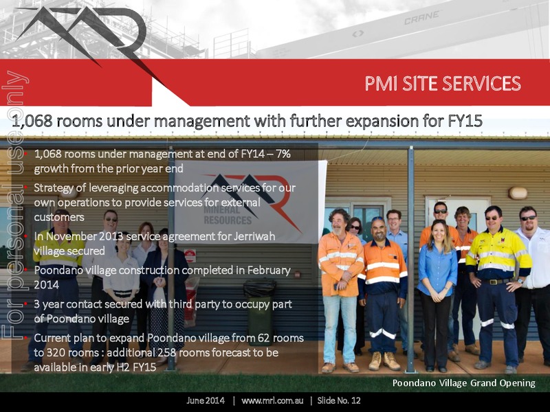 investor Presentation – Mineral Resources Inc – slide 12