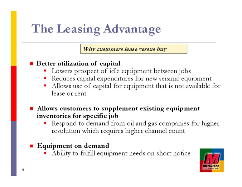 JOHNSON RICE & COMPANY 2013 ENERGY CONFERENCE – Mitcham Industries – slide 6