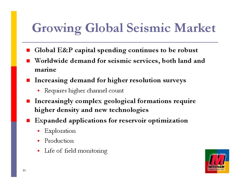 JOHNSON RICE & COMPANY 2013 ENERGY CONFERENCE – Mitcham Industries – slide 11