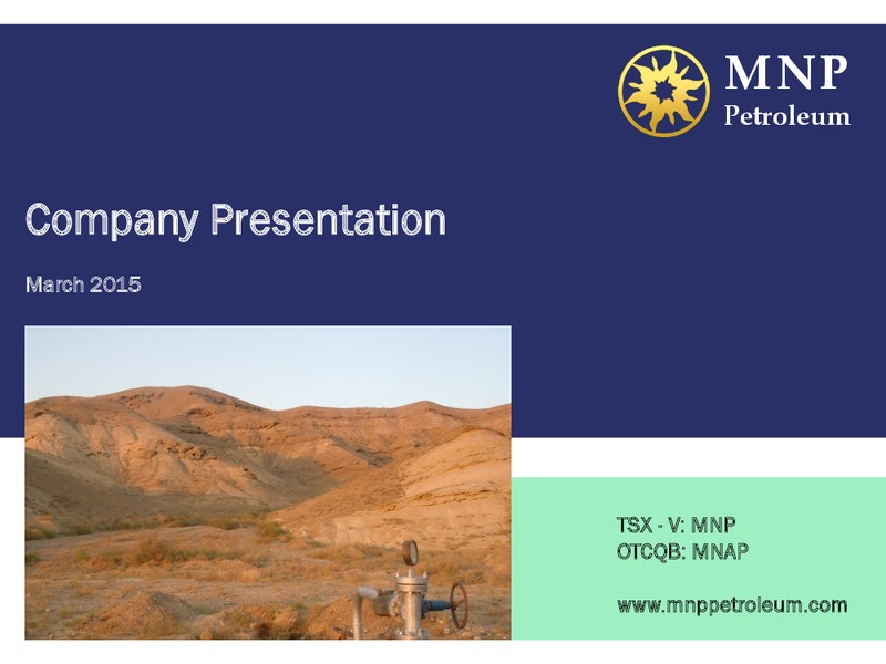 Company Presentation – Mnp Petroleum – slide 1