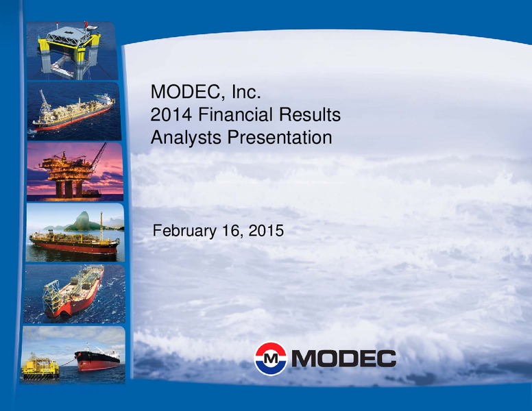 2014 FINANCIAL RESULTS – Modec – slide 1