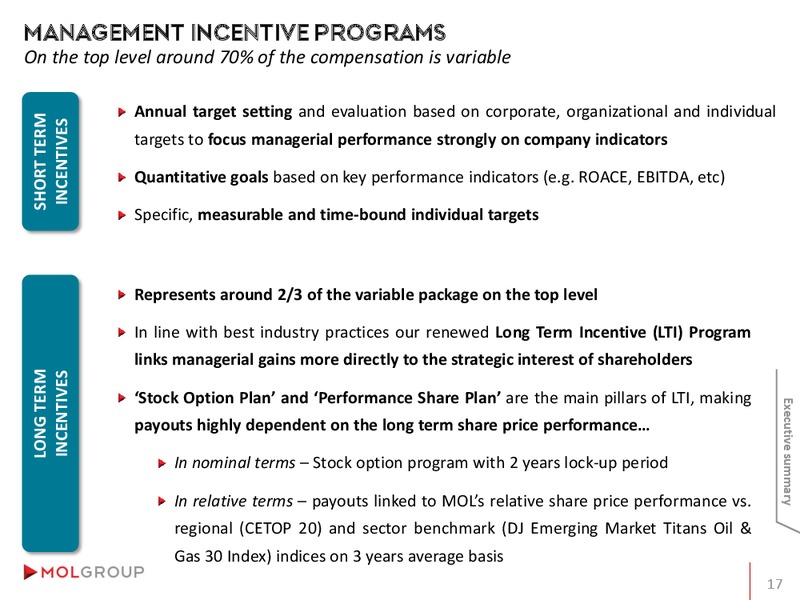 Investor Presentation – Mol Group – slide 17