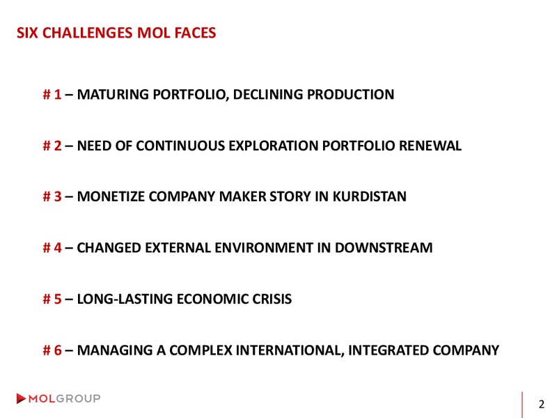 Analyst Day – Mol Group – slide 3
