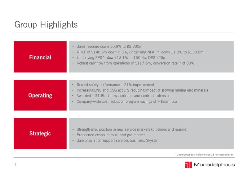 2014 FULL YEAR RESULTS – Monadelphous Group – slide 3