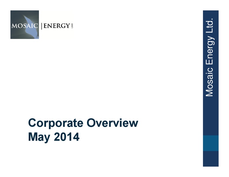 Corporate Overview – Mosaic Company – slide 1