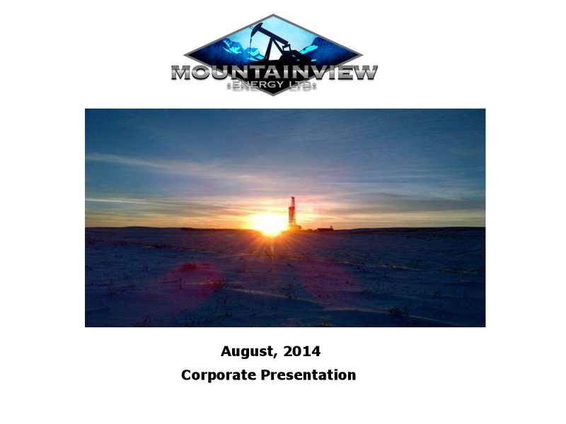 Corporate Presentation – Mountainview Energy Ltd. – slide 1
