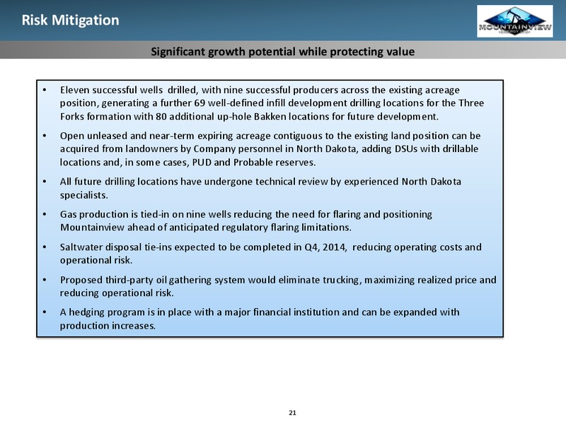 Investor Presentation – Mountainview Energy Ltd. – slide 19