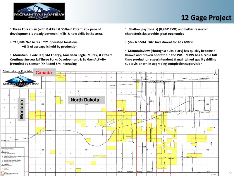 Emerging Junior Operator in North Dakota & Montana – Mountainview Energy Ltd. – slide 8