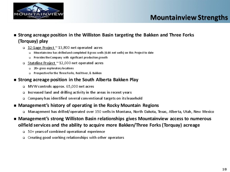 CORPORATE PRESENTATION – Mountainview Energy Ltd. – slide 17