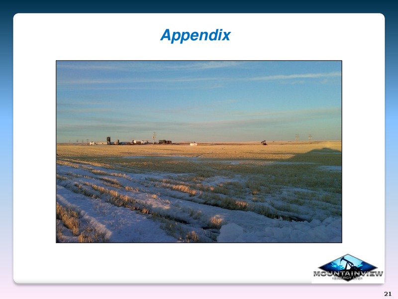 Investor Presentation – Mountainview Energy Ltd. – slide 20