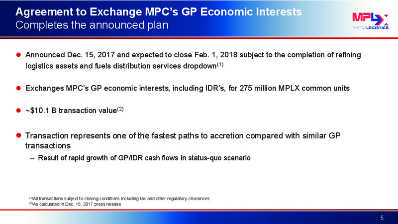 UBS Midstream & MLP Conference – MPLX Lp – slide 4