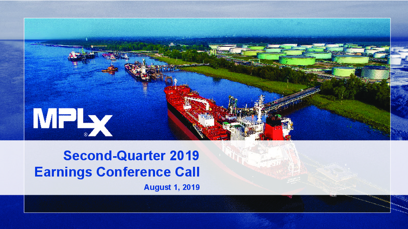 2Q 2019 Earnings Presentation – MPLX Lp – slide 1