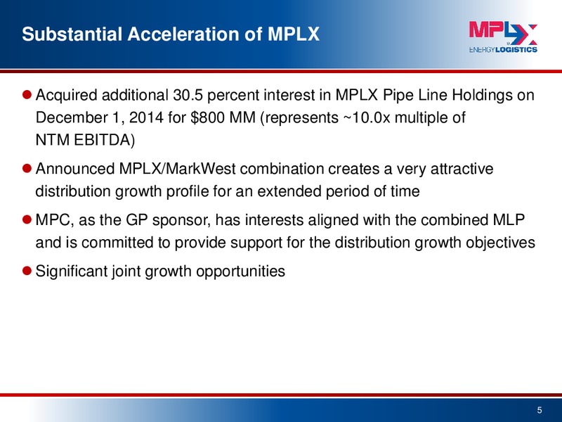September 2015 Investor Presentation – MPLX Lp – slide 3