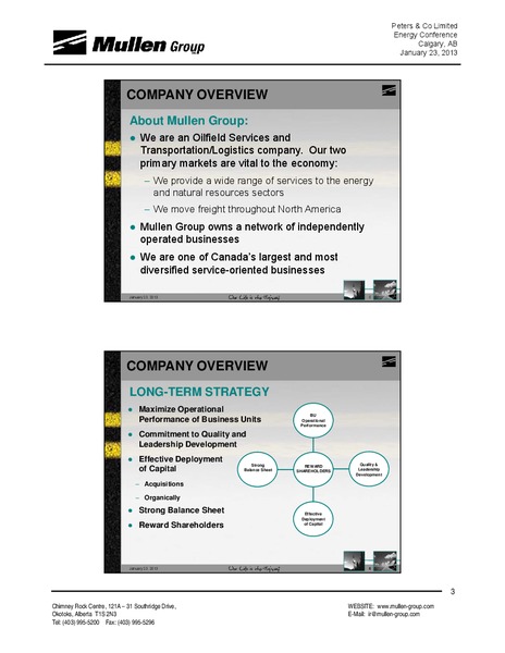 ENERGY CONFERENCE – Mullen Group Ltd. – slide 3