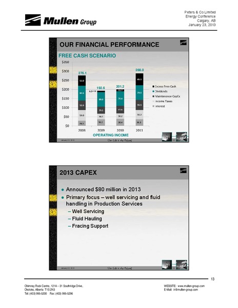 ENERGY CONFERENCE – Mullen Group Ltd. – slide 13
