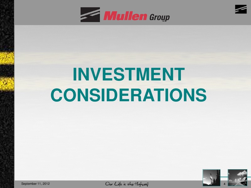 PETERS & CO LIMITED 2012 ENERGY CONFERENCE – Mullen Group Ltd. – slide 4