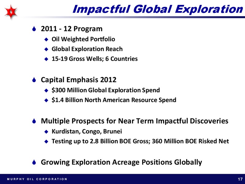 GOLDMAN SACHS GLOBAL ENERGY CONFERENCE 2012 – Murphy Energy Services Lp – slide 16