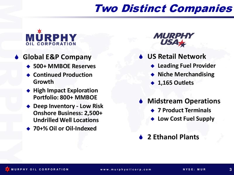 GOLDMAN SACHS GLOBAL ENERGY CONFERENCE – Murphy Oil Corp – slide 2
