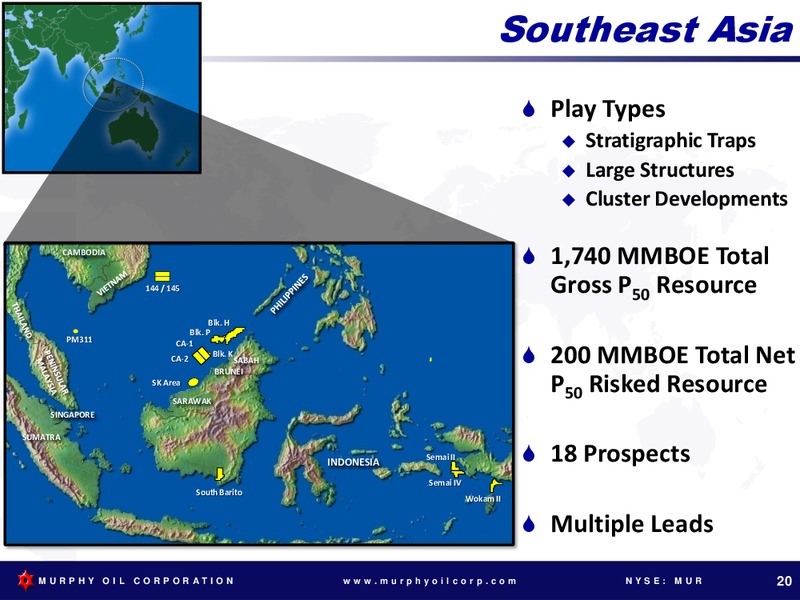 GOLDMAN SACHS GLOBAL ENERGY CONFERENCE – Murphy Oil Corp – slide 19