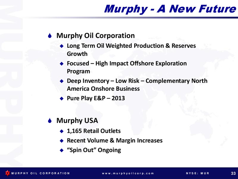 GOLDMAN SACHS GLOBAL ENERGY CONFERENCE – Murphy Oil Corp – slide 32