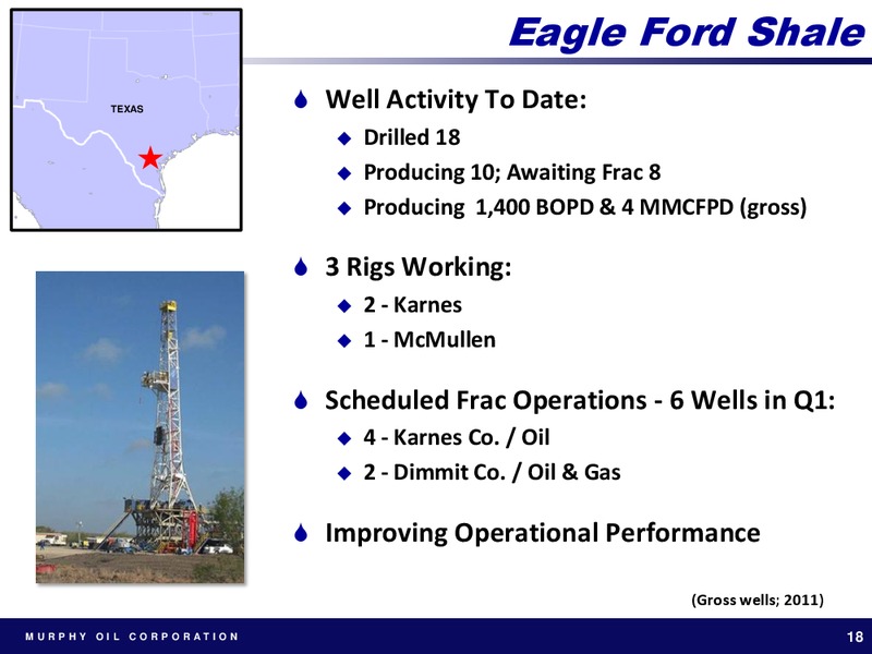 CREDIT SUISSE ENERGY SUMMIT 2011 – Murphy Oil Corp – slide 18