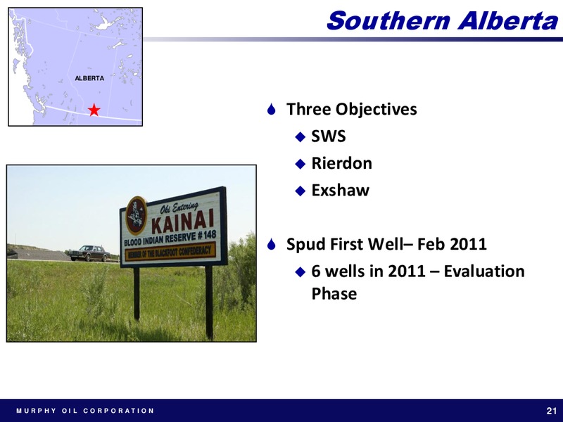 CREDIT SUISSE ENERGY SUMMIT 2011 – Murphy Oil Corp – slide 21
