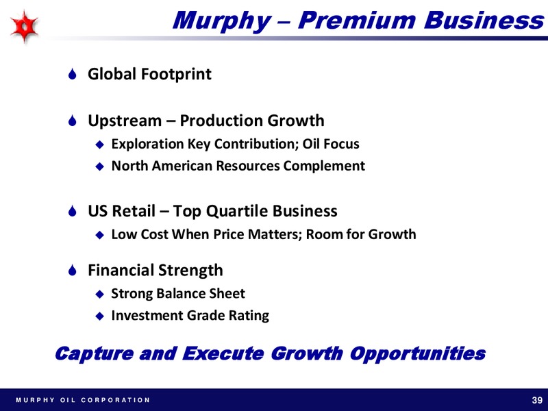 BARCLAYS CAPITAL AMERICAS SELECT CONFERENCE – Murphy Oil Corp – slide 38