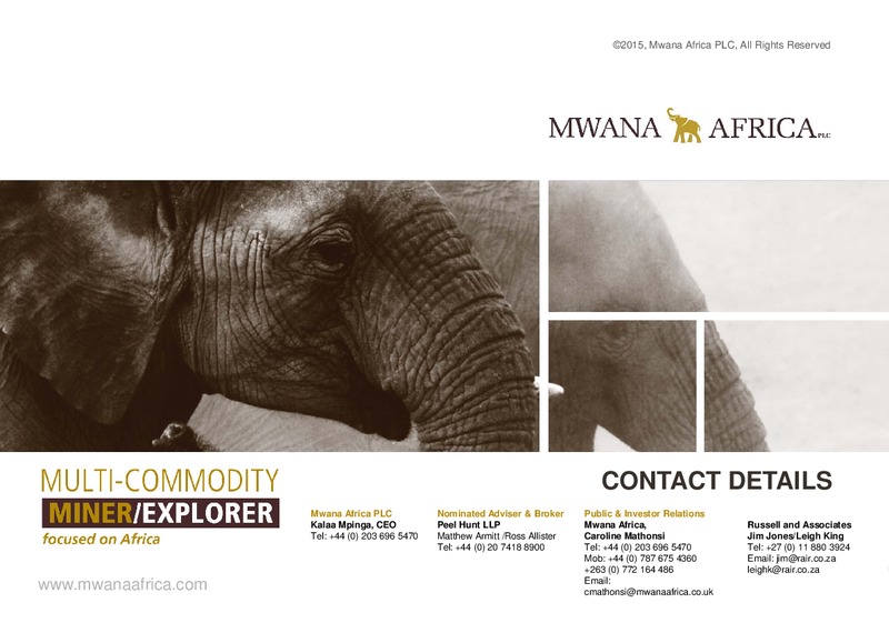INVESTOR PRESENTATION – Mwana Africa – slide 28