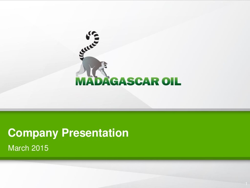 COMPANY PRESENTATION – Madagascar Oil – slide 1