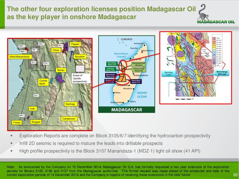COMPANY PRESENTATION – Madagascar Oil – slide 19