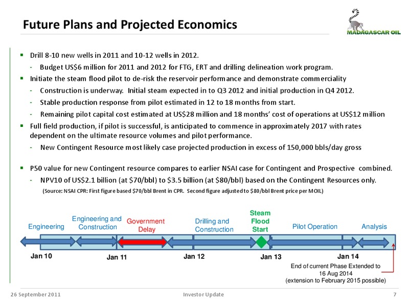 SEPTEMBER 2011 INVESTOR PRESENTATION – Madagascar Oil – slide 6