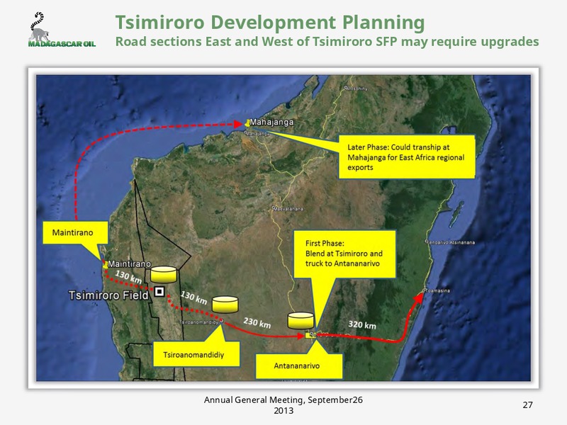 NOVEMBER 2013 CORPORATE PRESENTATION – Madagascar Oil – slide 27