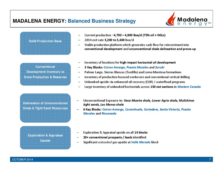 Corporate Presentation – Madalena Energy Inc. – slide 7