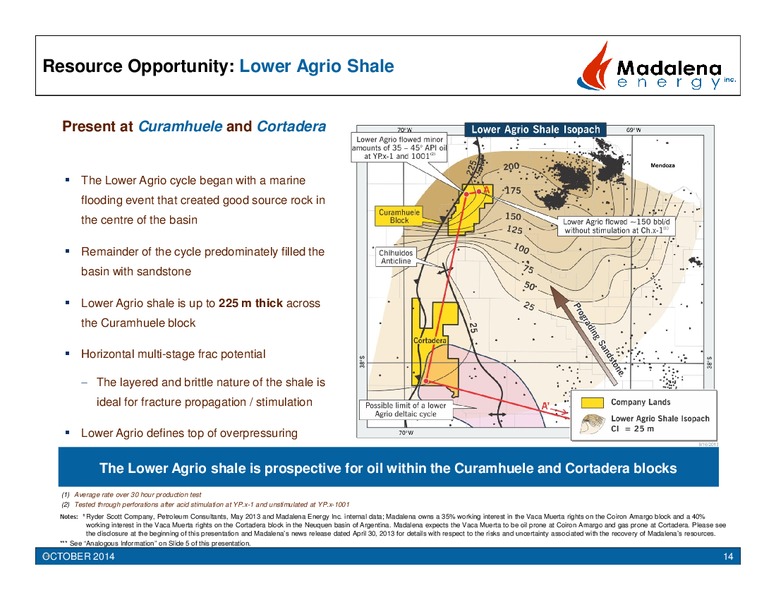 Corporate Presentation – Madalena Energy Inc. – slide 14