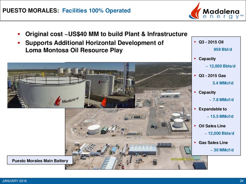 January 2016 Investor Presentation – Madalena Energy Inc. – slide 23