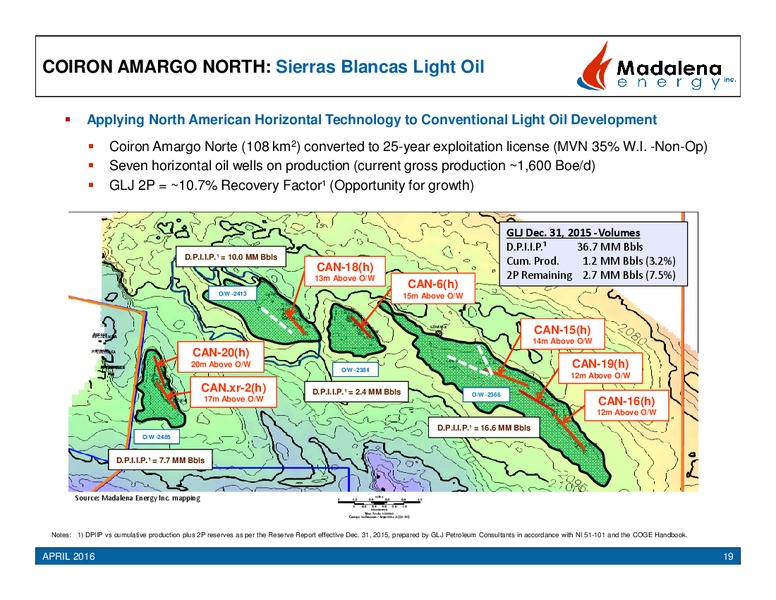 April 2016 Corporate Presentation – Madalena Energy Inc. – slide 18