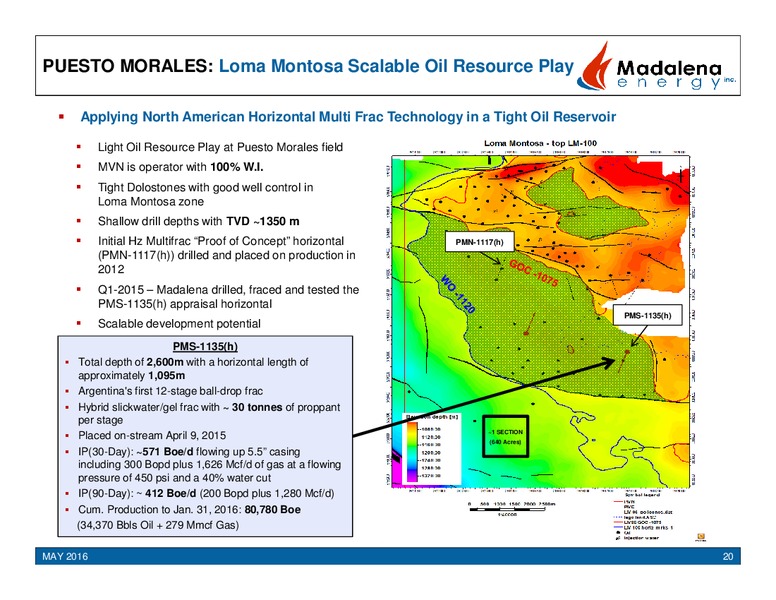 May 2016 Corporate Update – Madalena Energy Inc. – slide 19