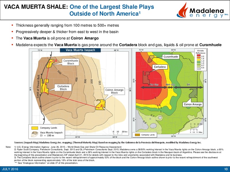 July 2016 Investor Presentation – Madalena Energy Inc. – slide 9
