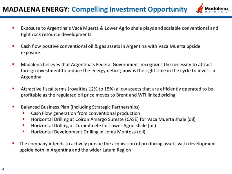 September 2017 Corporate Presentation – Madalena Energy Inc. – slide 3