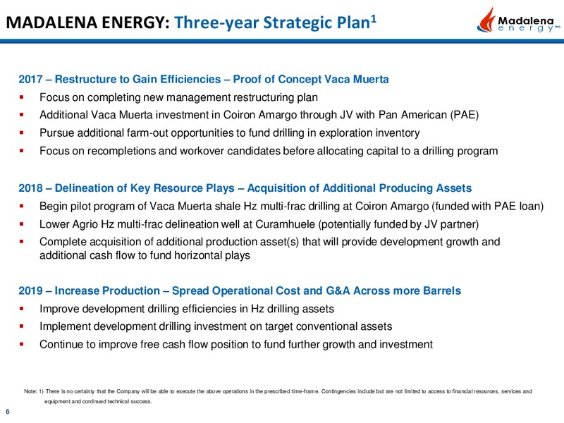 September 2017 Corporate Presentation – Madalena Energy Inc. – slide 5