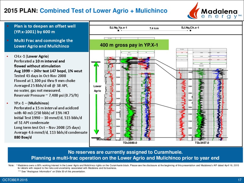 October 2015 Investor Presentation – Madalena Energy Inc. – slide 16