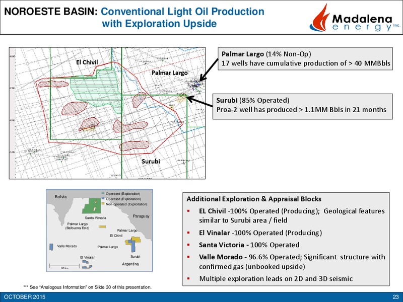 October 2015 Investor Presentation – Madalena Energy Inc. – slide 22